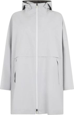 Herno Lichtgewicht Jas met Capuchon - Dames - Parka Jassen - Grijs - M - Polyester - Jassen