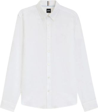 BOSS button-up long-sleeve shirt - White
