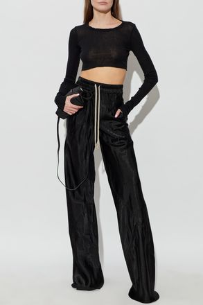 Rick Owens Short Top With Long Sleeves, Womens, Black