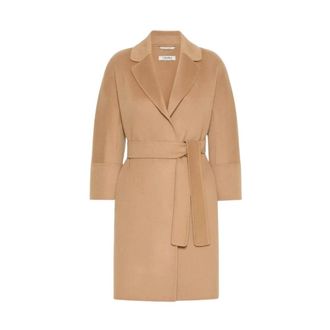 Max Mara Dames, Mantels, Bruin, Maat: S Wol