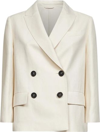 Brunello Cucinelli Dames, Jassen, Beige, Maat: XS Linnen