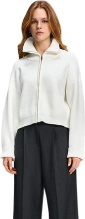Riani Ribbed Knit Jacket With Zipper - Dames - Vesten - Wit - S - Polyester - Truien & Vesten