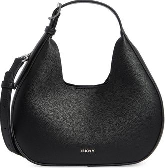 DKNY Camila Small Hobo Crossbody Bag in Black/Silver at Nordstrom Rack