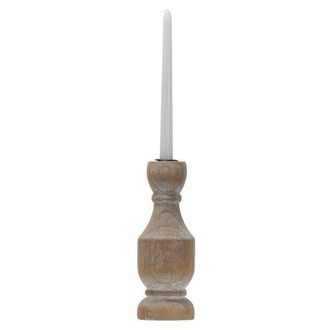 Foreside Home And Garden Natural Whitewashed Large Wood Taper Candle Holder in Brown at Nordstrom