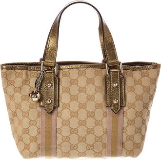 Gucci Beige Canvas Small Jolicoeur Tote (Authentic Pre-Loved)
