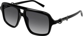 Gucci GG2052S 011 Womens Sunglasses Black Size 55 - Free RX Lenses - Free RX Lenses