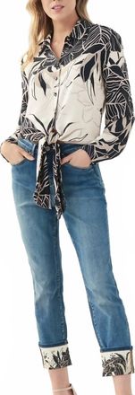 Joseph Ribkoff Denim Jeans With Embellished Cuff In Blue