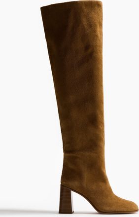 H&M Over-the-knee suede boots - Beige