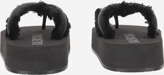 Balenciaga Womens Sandals Jet Lag Brushed Satin Black Slippers Flat Shoes