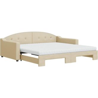 vidaXL Vidaxl - Sof&aacute; Cama Nido Con Colch&oacute;n Tela Crema 100x200 Cm