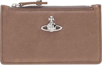 Vivienne Westwood Portacarte Orb con zip - Marrone
