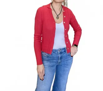 Crush Amarabreeze And Barrell Polo Cardigan In Wild Crush
