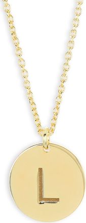 Meshmerise Initial Disc Pendant Necklace in Yellow-L at Nordstrom Rack