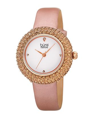 B&uuml;rgi Burgi Womens Satin Over Leather Diamond Watch
