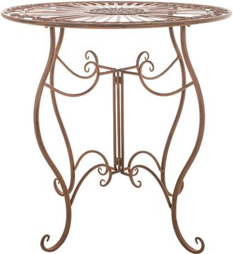 Clp Mesa redonda de exterior para 4 personas en Metal Marr&oacute;n antiguo