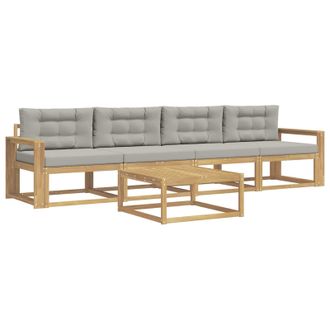 vidaXL Conjunto De Sof&aacute;s De Exterior 4 Pcs Blanco Y Gris Claro Vidaxl