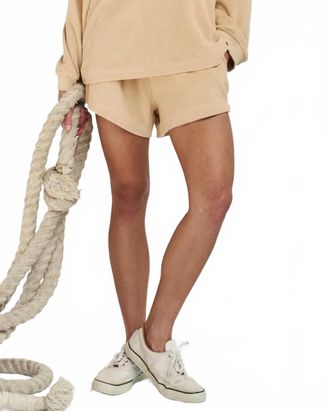 The Great. Micro Terry Swing Short In Beige