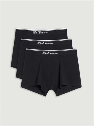 Ben Sherman Heren Mod Signature Strepen Boxer Shorts (Verpakking van 3) (Zwart)