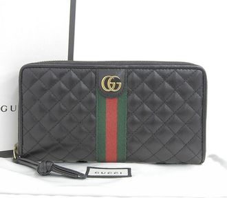 Gucci Black Leather Long Wallet (Bi-Fold) (Pre-Owned)