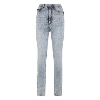 Philipp Plein Jeans, Dames, Blauw, W29, Katoen, Super High Waist Jegging
