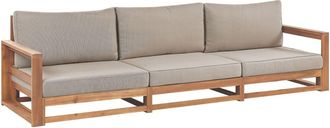 Beliani Sof&aacute; de jard&iacute;n de madera marr&oacute;n 3 personas