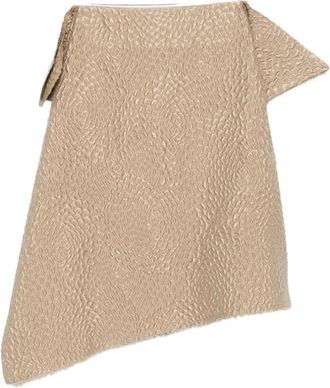 Niccol&ograve; Pasqualetti Collage Asymmetric Midi Rok - Dames - Midirokken - Beige - S - Katoen - Rokken