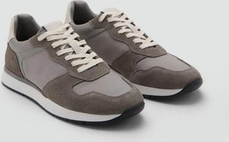 Mango Sneaker combinate pelle grigio - Uomo - 39 - MANGO MAN