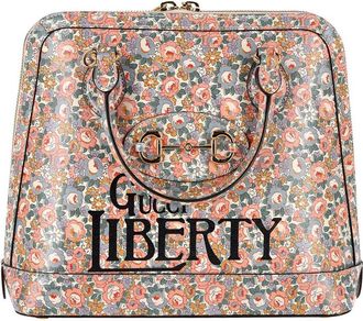 Gucci Print Leather 1955 Horsebit Liberty London Floral Tote (Authentic Pre- Loved)
