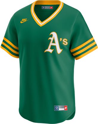 Nike Reggie Jackson Oakland Athletics Cooperstown Nike Mens Dri-FIT MLB Limited Jersey in Green | CO25OKC1QDR-DTQ