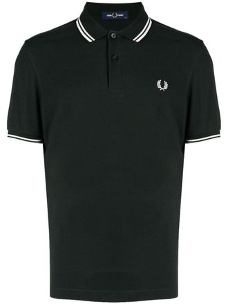 Fred Perry contrast-trim cotton polo shirt - Green