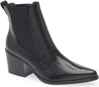 Paul Green Cojo Pointed Toe Chelsea Boot in Black Croco at Nordstrom, Size 10.5Us