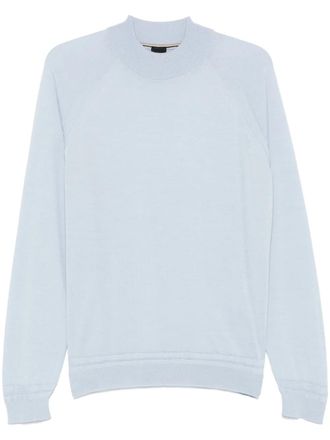 BOSS Trui met naaddetail - Blauw