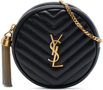 Saint Laurent Pre-owned Quilted Belt Bag - Dames - Vintage Schoudertas - Zwart - ONE Size - Leer - Vintage