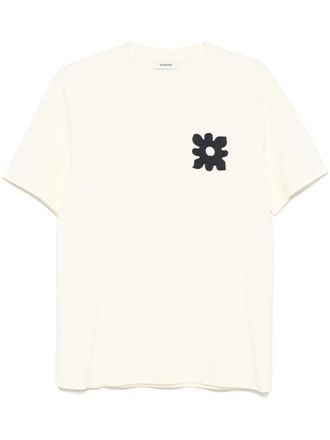 Sandro flower-detail T-shirt - Neutrals