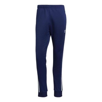 adidas Mens adidas originals Stripe Casual Bundle Feet Sports Pants/Trousers/Joggers Blue H06714