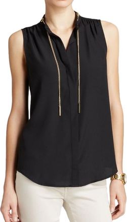 Michael Kors Michael Michael Kors Black Silk Eyelet Top Size XS