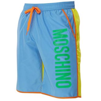 Moschino Mens Colour Block Blue Swim Shorts Textile - Size X-Small