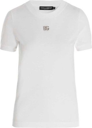 Dolce & Gabbana Logo T Shirt Bianco-Donna