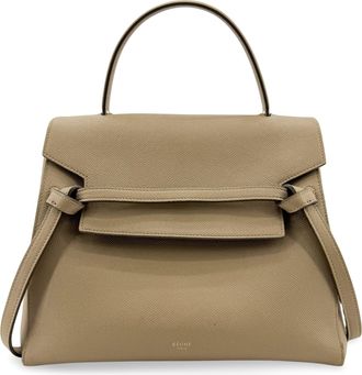 Celine Belt Calfskin Beige Leather Handbag (Pre-Owned)