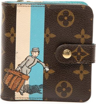Louis Vuitton Blue Brown Monogram Pvc Leather Wallet (Bi-Fold) (Pre-Owned)