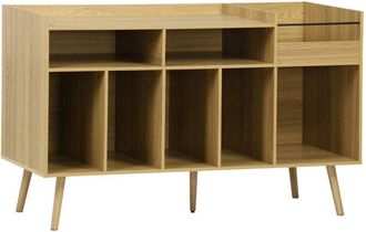 Sweeek Sweeek - 130cm vintage vinyl furniture xl with wood effect, Dune, Natural, 130x50x80 cm