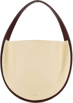 Jil Sander Ivory Leather Pivot Shoulder Bag Eggshell Borse A Mano