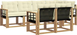 vidaXL Conjunto De Sof&aacute;s De Exterior 7 Uds. Blanco Y Crema Vidaxl