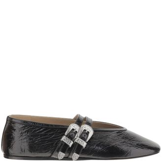 Le Monde Beryl Ballerina Shoes, female, Black, 4 UK, Laminated leather ballerina flats black