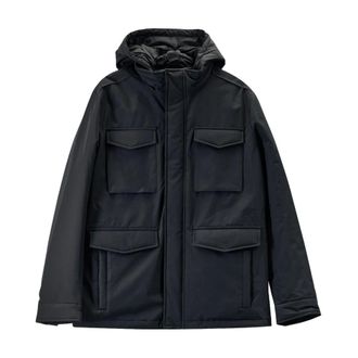 Karl Lagerfeld Winter Jackets, male, Black, Size: 2XL Giaccone Tecnico