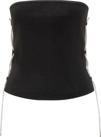 Giuseppe Di Morabito Black Solid Strapless Top