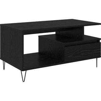 vidaXL Coffee Table Black Oak 90 x 49 x 45 cm Engineered Wood vidaXL