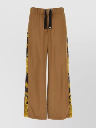 Versace viscose barocco-print panelled wide-leg trousers