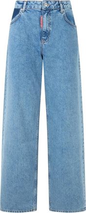Moschino Katoenen Denim Broek - Dames - Loose Fit Jeans - Blauw - W28 - Katoen - Jeans
