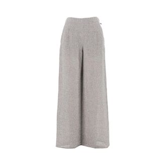 Emporio Armani Linen-blend gauze pants Woman 46